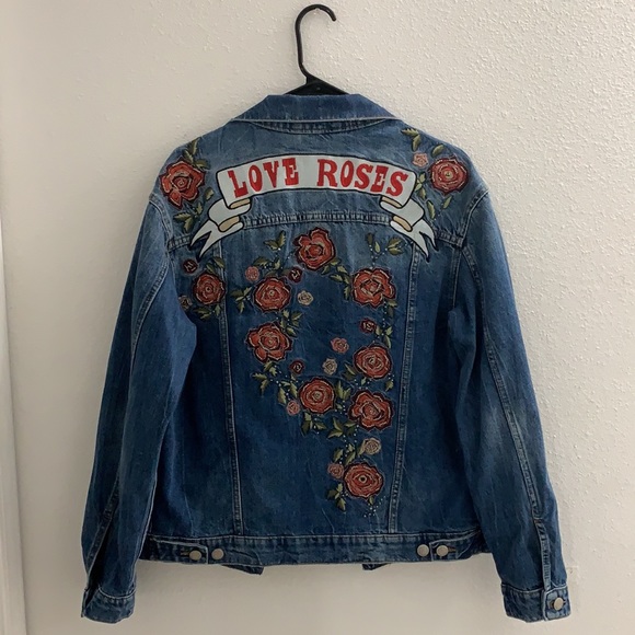 Embroidered beaded denim jacket - Picture 6 of 8